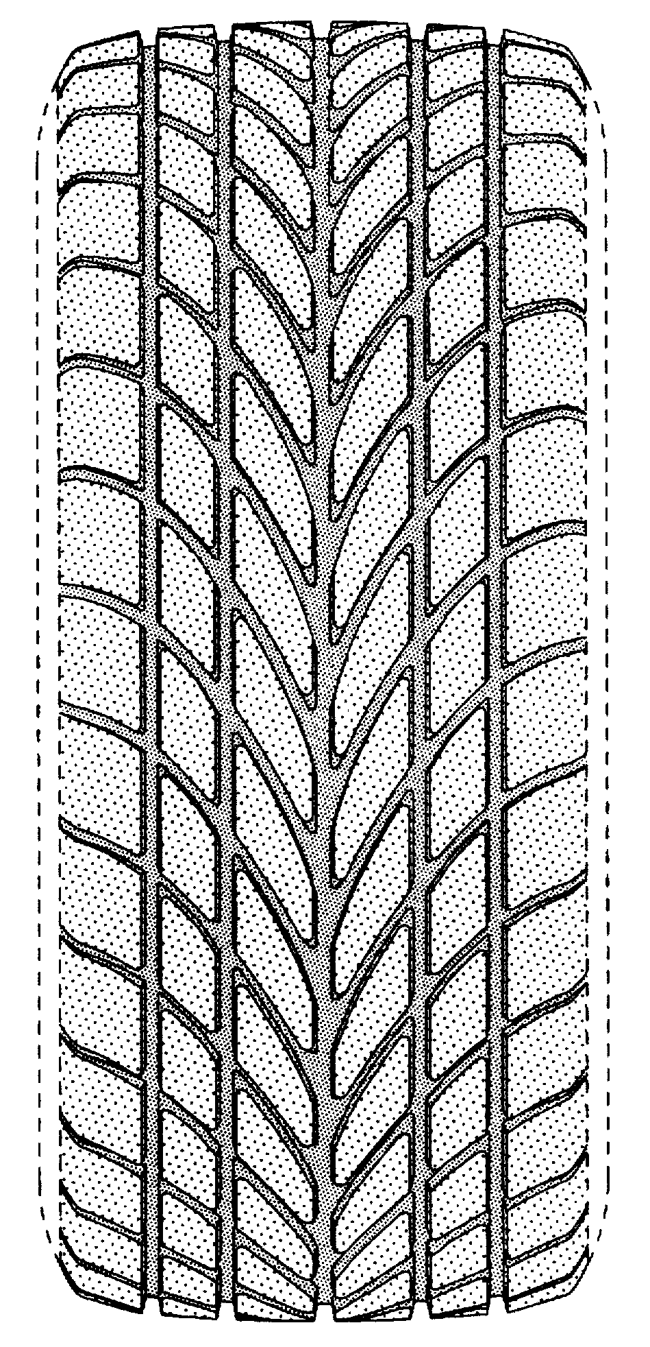 Typical directional type tire tread.
