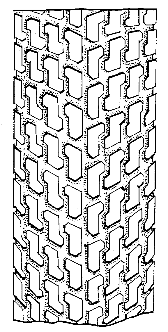 Example of tessellated tie tread.
