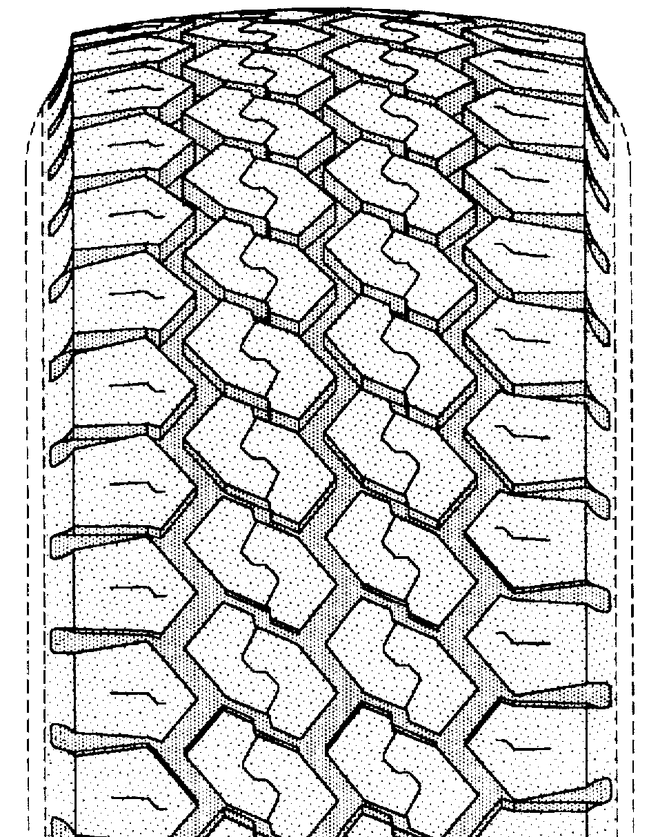 Typical nondirectional type tire tread.
