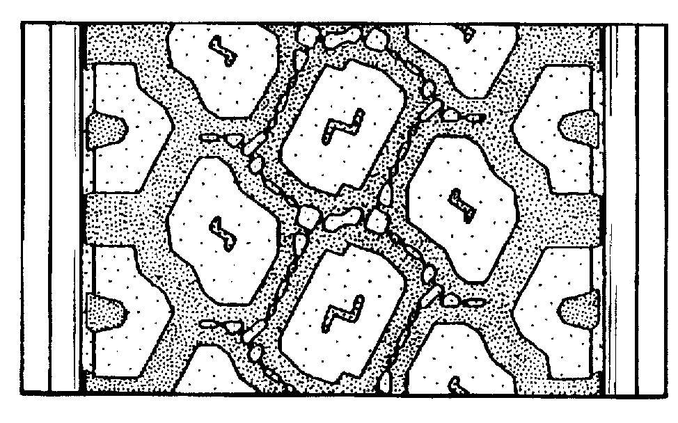 Example of tire tread including feature within groove.
