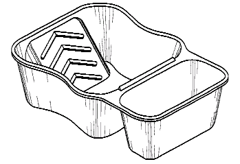 Example of a design for a paint or roller tray.
